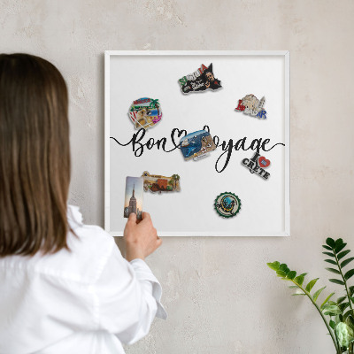 Panneau magnétique décoratif cadre noir Bon voyage