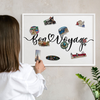 Panneau magnétique décoratif cadre noir Bon voyage