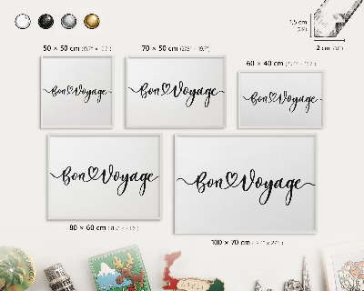 Panneau magnétique décoratif cadre noir Bon voyage