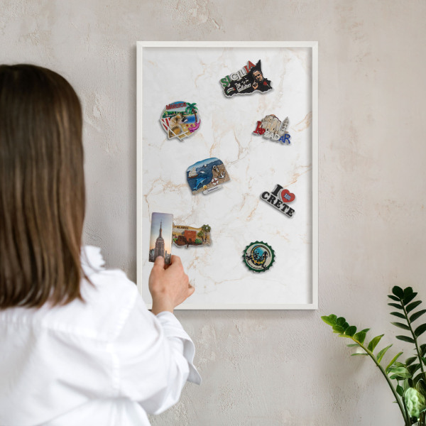 Tableau mural pour aimants dans un cadre noir Élégance du marbre