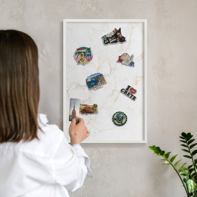 Tableau mural pour aimants dans un cadre noir Élégance du marbre