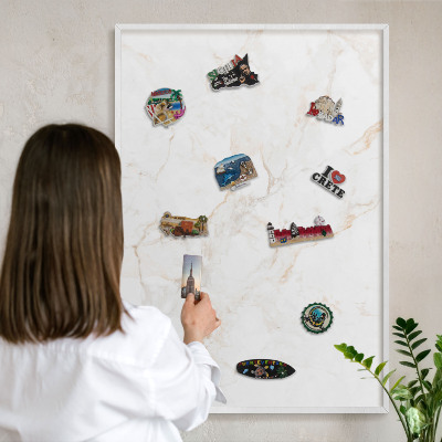 Tableau mural pour aimants dans un cadre noir Élégance du marbre