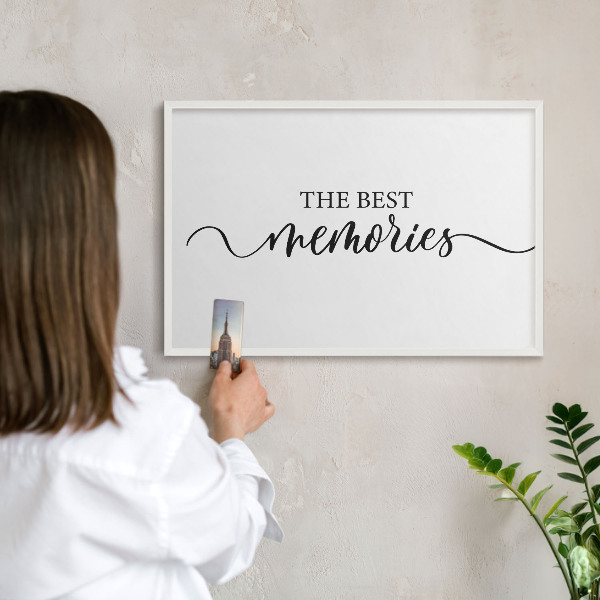 Panneau magnétique décoratif cadre noir Des souvenirs inspirants