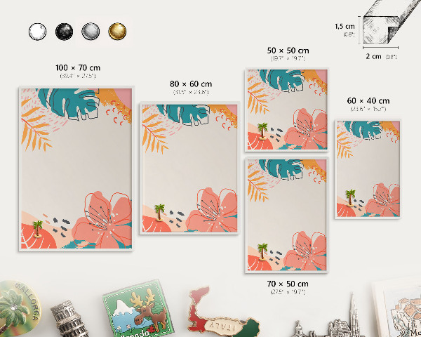 Tableau mural pour aimants dans un cadre noir Nature moderne