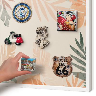Panneau magnétique décoratif cadre noir Feuilles tropicales