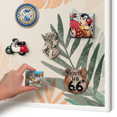 Panneau magnétique décoratif cadre noir Feuilles tropicales