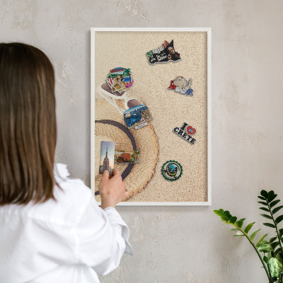 Panneau magnétique décoratif cadre noir Plage d'été
