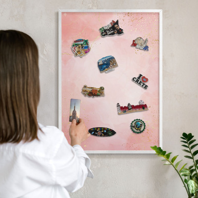 Tableau mural pour aimants dans un cadre noir Élégance subtile