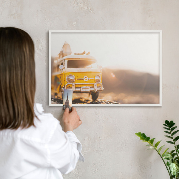 Tableau mural pour aimants dans un cadre noir Voyage rétro