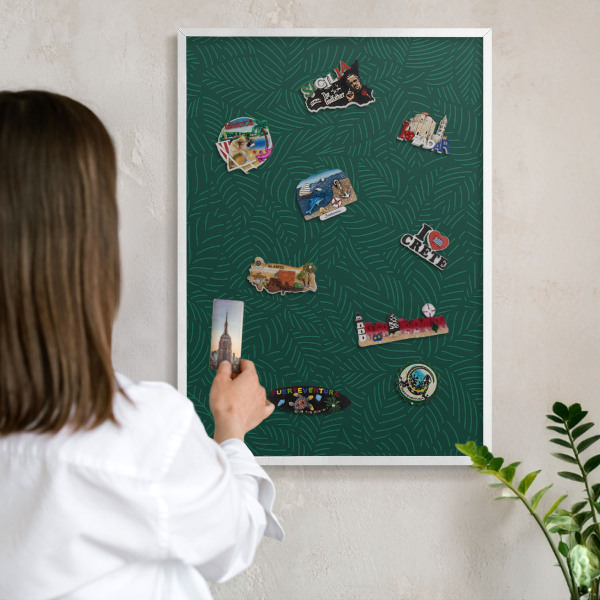 Tableau mural pour aimants dans un cadre noir Feuilles vertes