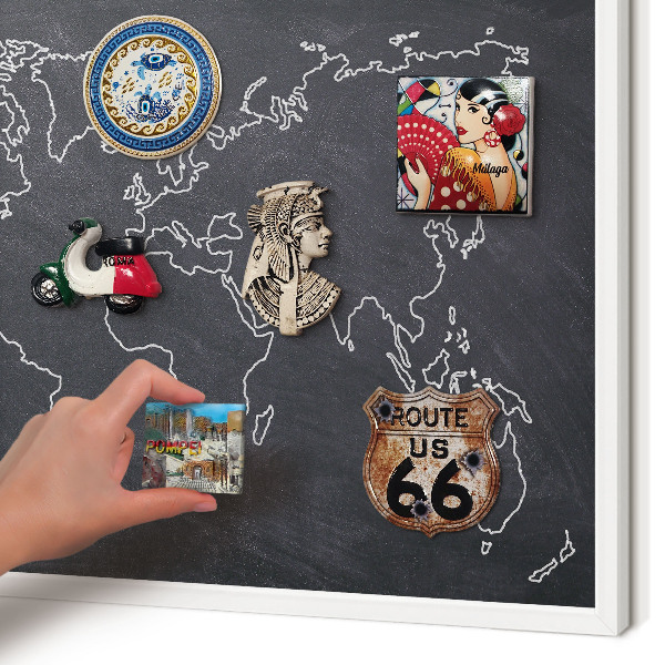 Tableau mural pour aimants dans un cadre noir Monde du Crétacé