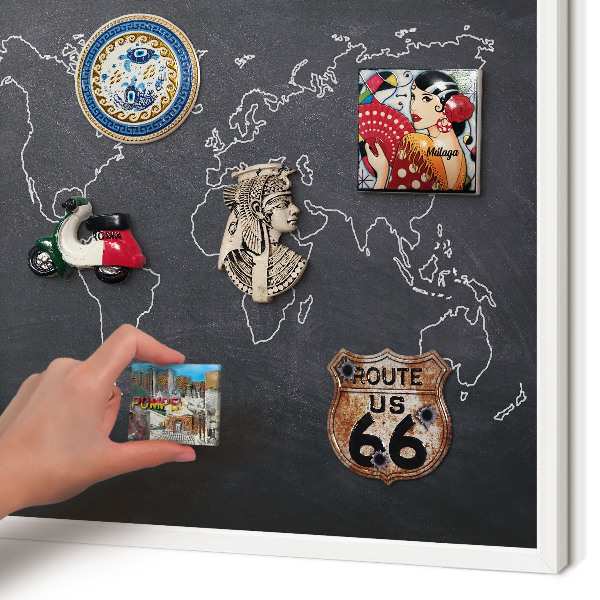 Tableau mural pour aimants dans un cadre noir Monde du Crétacé