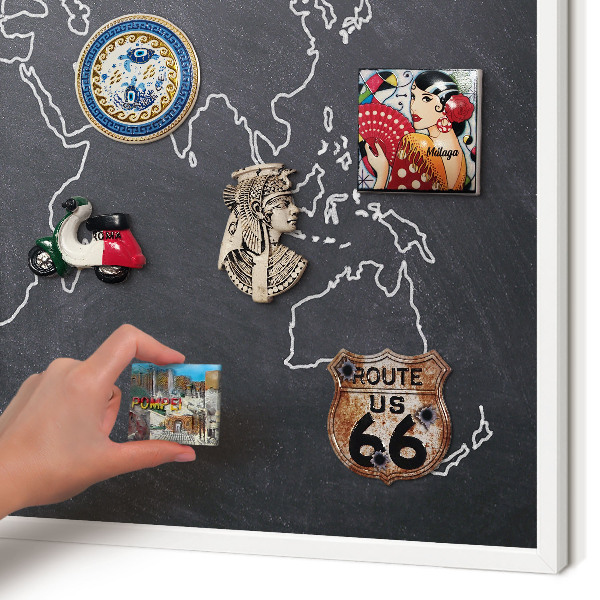 Tableau mural pour aimants dans un cadre noir Monde du Crétacé