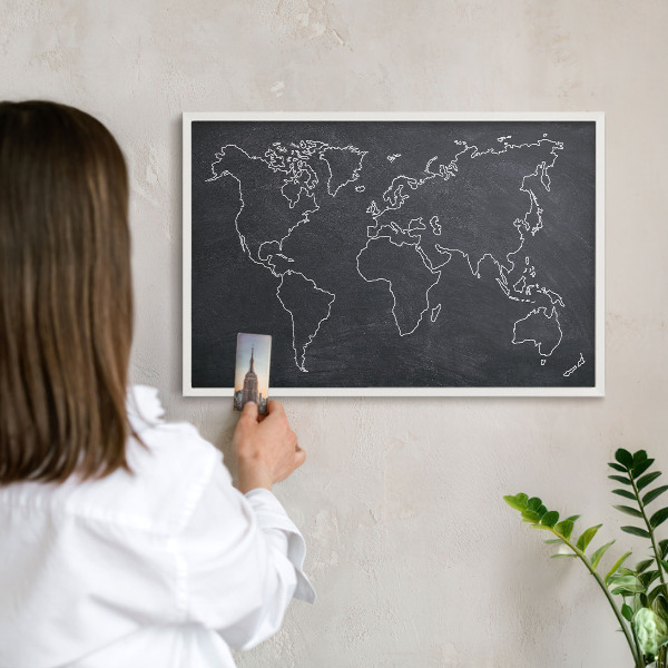 Tableau mural pour aimants dans un cadre noir Monde du Crétacé