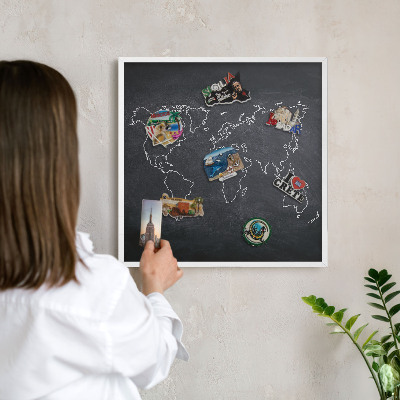 Tableau mural pour aimants dans un cadre noir Monde du Crétacé