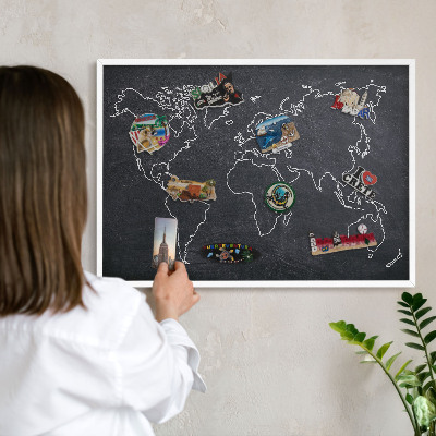 Tableau mural pour aimants dans un cadre noir Monde du Crétacé