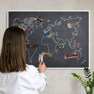 Tableau mural pour aimants dans un cadre noir Monde du Crétacé