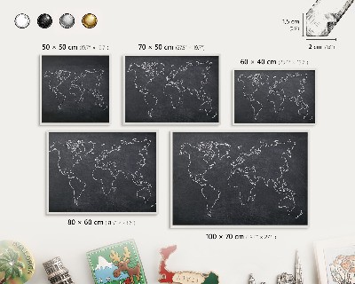 Tableau mural pour aimants dans un cadre noir Monde du Crétacé