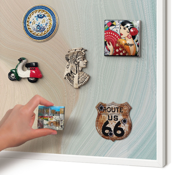 Tableau mural pour aimants dans un cadre noir Tourbillon pastel