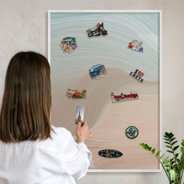 Tableau mural pour aimants dans un cadre noir Tourbillon pastel