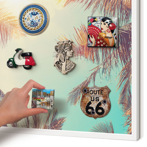 Tableau mural pour aimants dans un cadre noir Paradis tropical