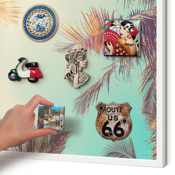 Tableau mural pour aimants dans un cadre noir Paradis tropical