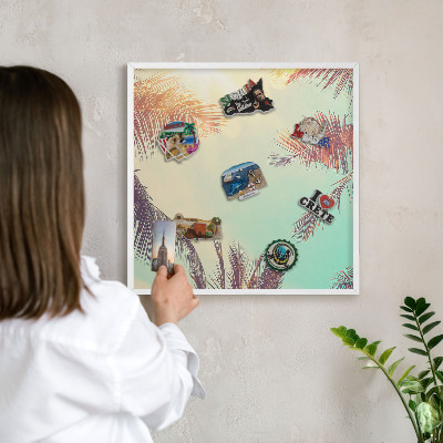 Tableau mural pour aimants dans un cadre noir Paradis tropical