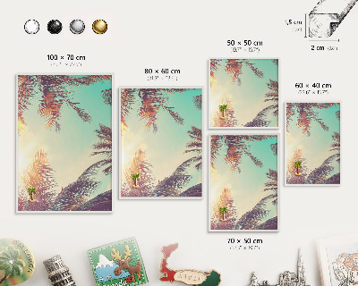 Tableau mural pour aimants dans un cadre noir Paradis tropical