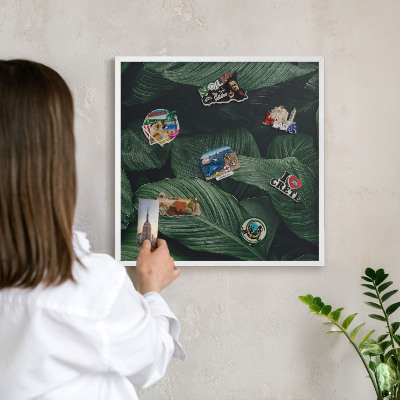Panneau magnétique décoratif cadre noir La verdure de la nature