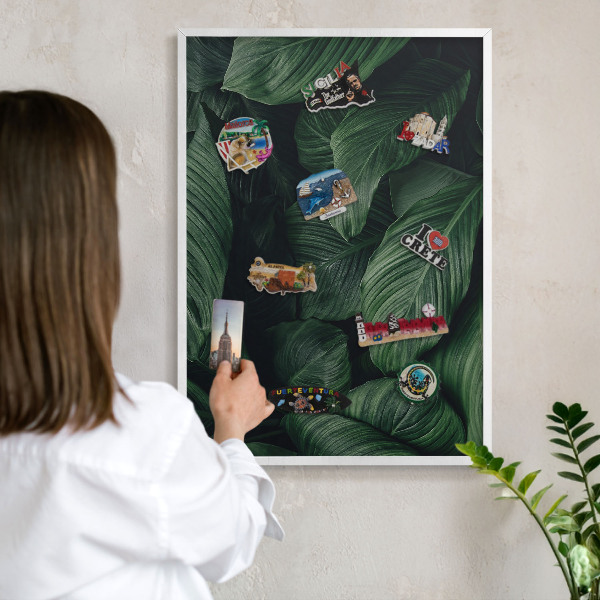 Panneau magnétique décoratif cadre noir La verdure de la nature