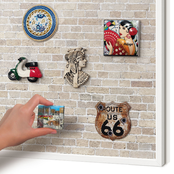 Tableau mural pour aimants dans un cadre noir Motif brique