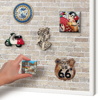 Tableau mural pour aimants dans un cadre noir Motif brique