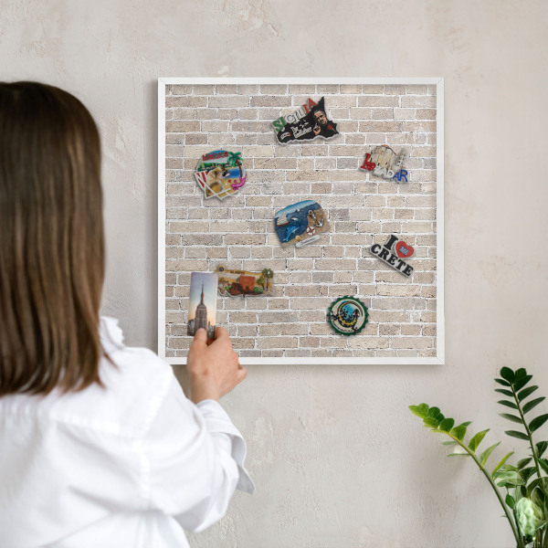 Tableau mural pour aimants dans un cadre noir Motif brique
