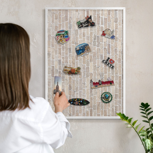 Tableau mural pour aimants dans un cadre noir Motif brique