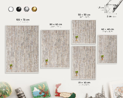 Tableau mural pour aimants dans un cadre noir Motif brique