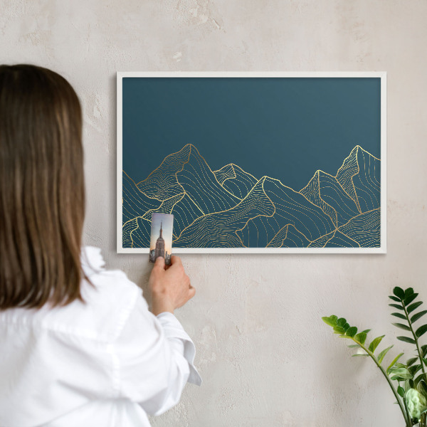 Panneau magnétique décoratif cadre noir Minimalisme montagnard
