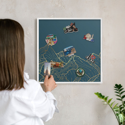Panneau magnétique décoratif cadre noir Minimalisme montagnard