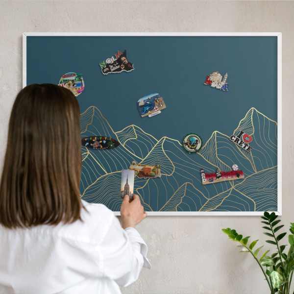 Panneau magnétique décoratif cadre noir Minimalisme montagnard