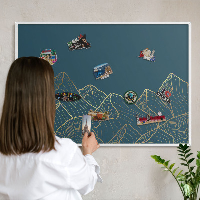 Panneau magnétique décoratif cadre noir Minimalisme montagnard