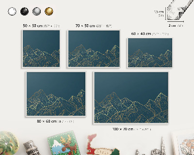 Panneau magnétique décoratif cadre noir Minimalisme montagnard