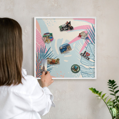 Tableau mural pour aimants dans un cadre noir Abstraction tropicale