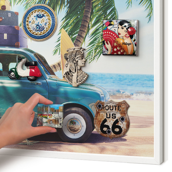 Panneau magnétique décoratif cadre noir Paix des vacances