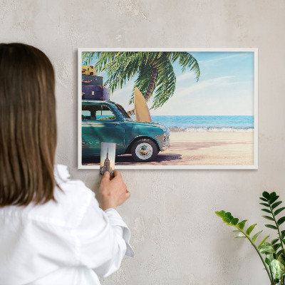 Panneau magnétique décoratif cadre noir Paix des vacances