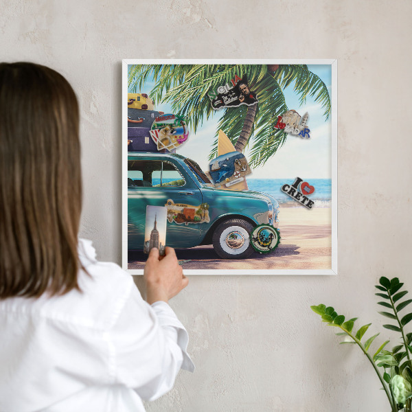 Panneau magnétique décoratif cadre noir Paix des vacances