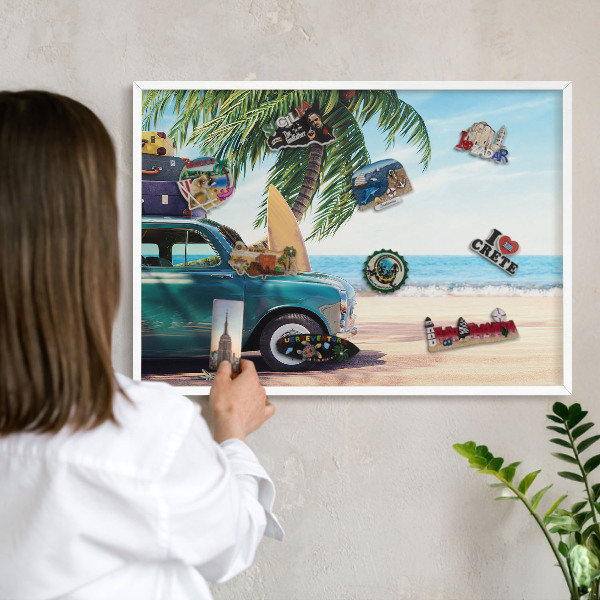 Panneau magnétique décoratif cadre noir Paix des vacances