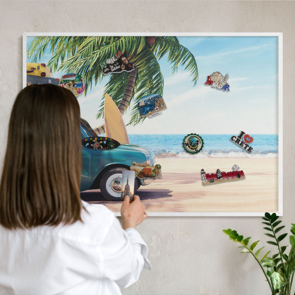Panneau magnétique décoratif cadre noir Paix des vacances