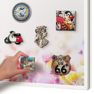 Panneau magnétique décoratif cadre noir Fleurs pastel