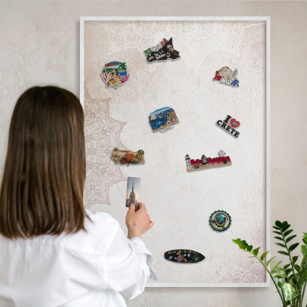 Panneau magnétique décoratif cadre noir Motifs ethniques