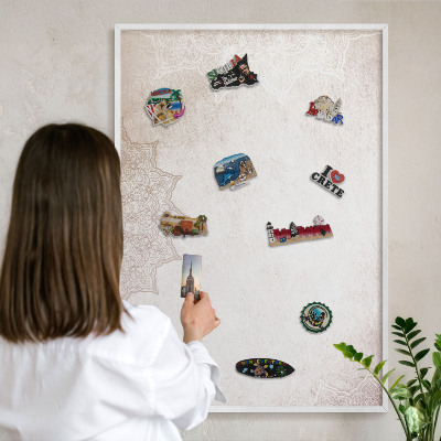 Panneau magnétique décoratif cadre noir Motifs ethniques