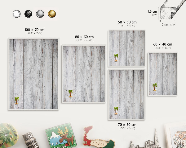 Tableau mural pour aimants dans un cadre noir Bois rustique